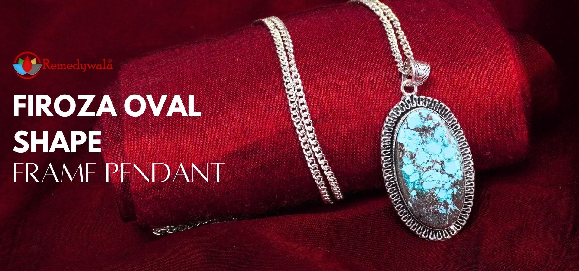 Firoza Oval Shape Frame Pendant