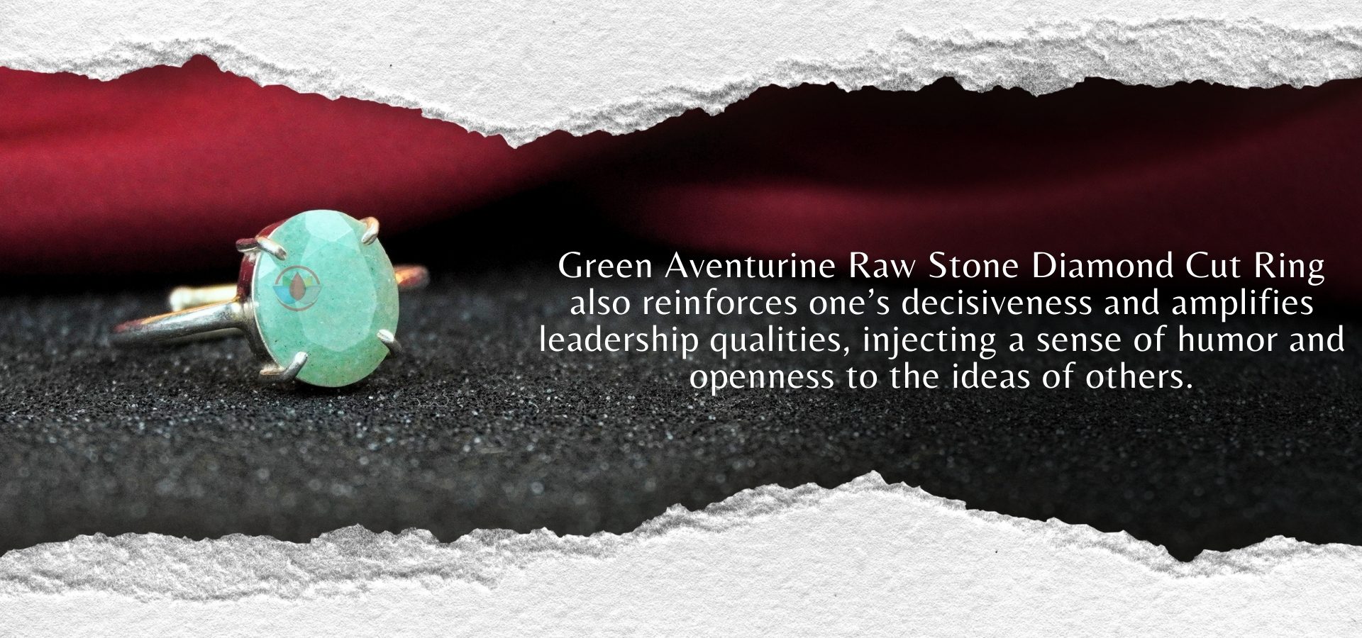Green Aventurine Diamond Cut Ring