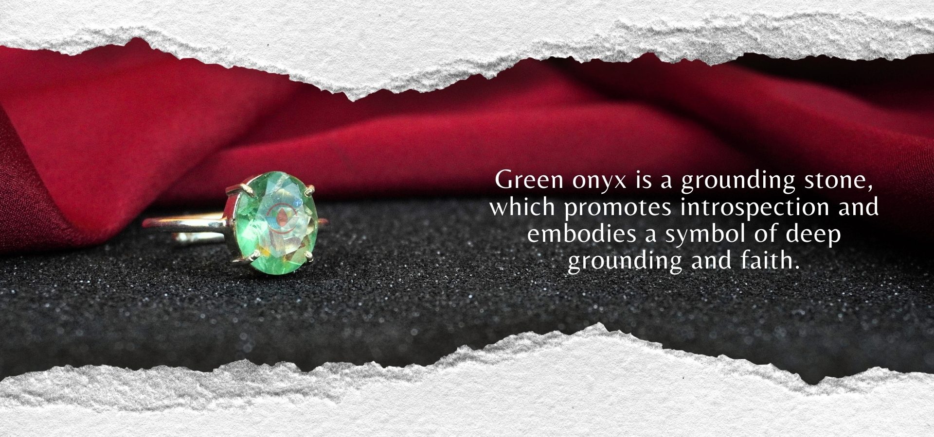 Green Onyx Diamond Cut Ring
