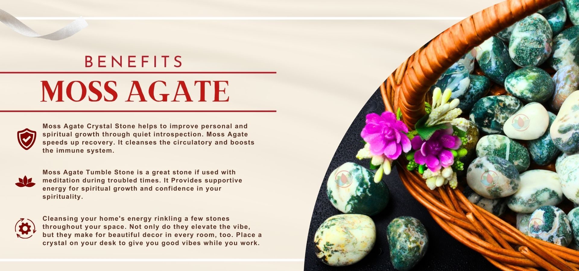 Moss Agate Tumble Stone Moss Agate Tumble Stone