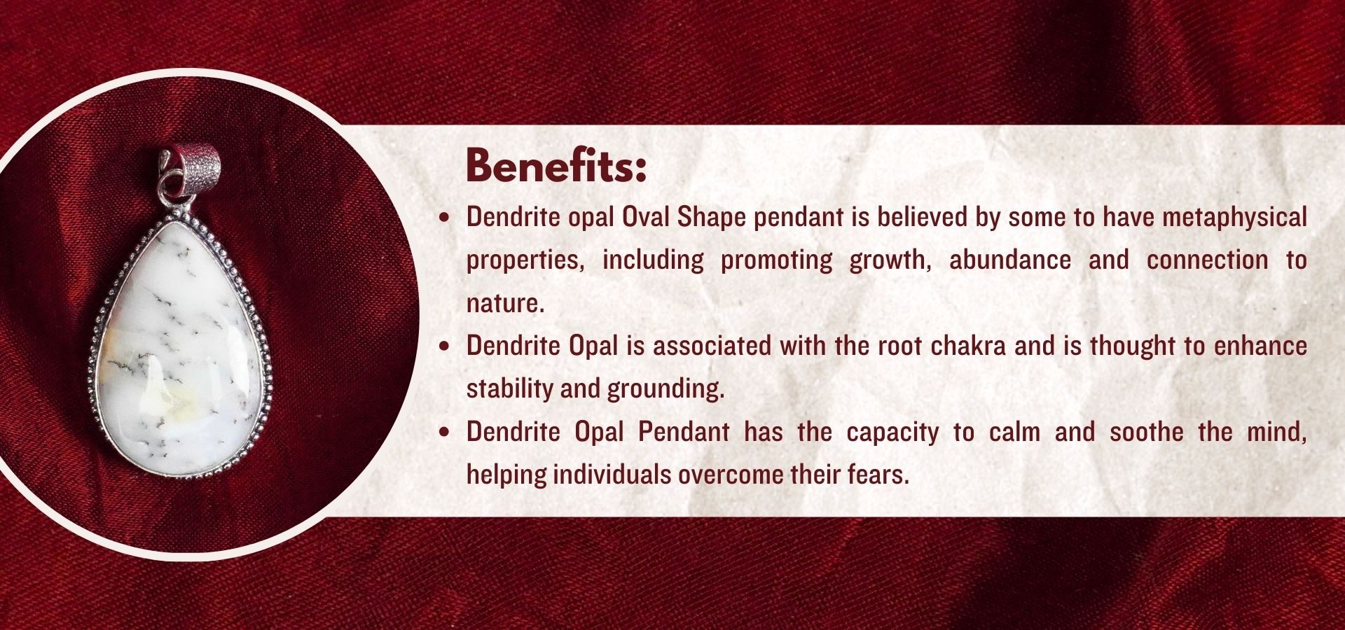 Dendrite Opal Oval Shape Pendant