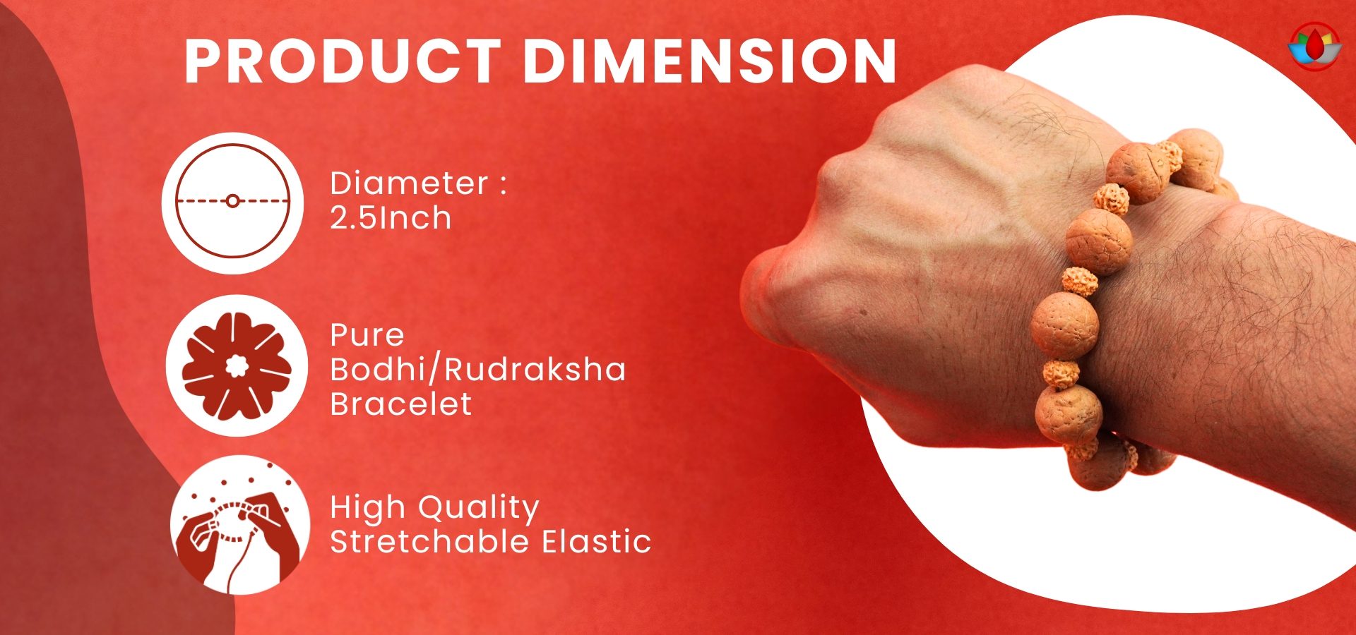 Bodhi Bead & Small Rudraksha Bracelet