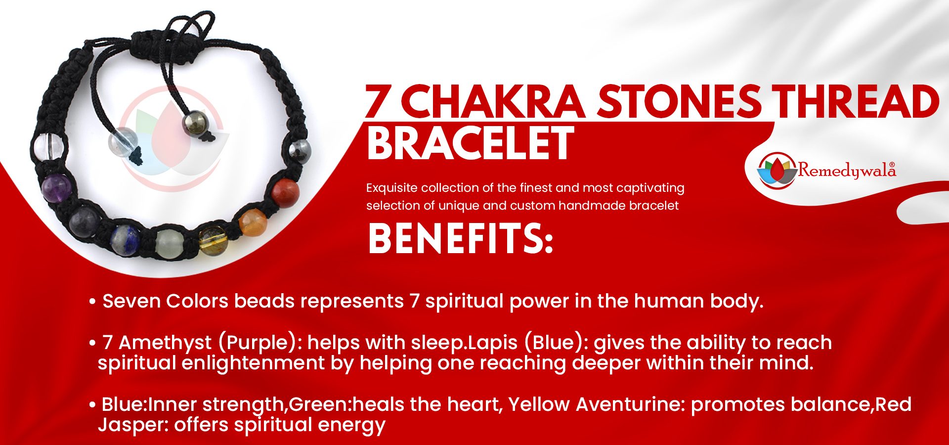 7 Chakra Stones Thread Bracelet 7 Chakra Stones Thread Bracelet