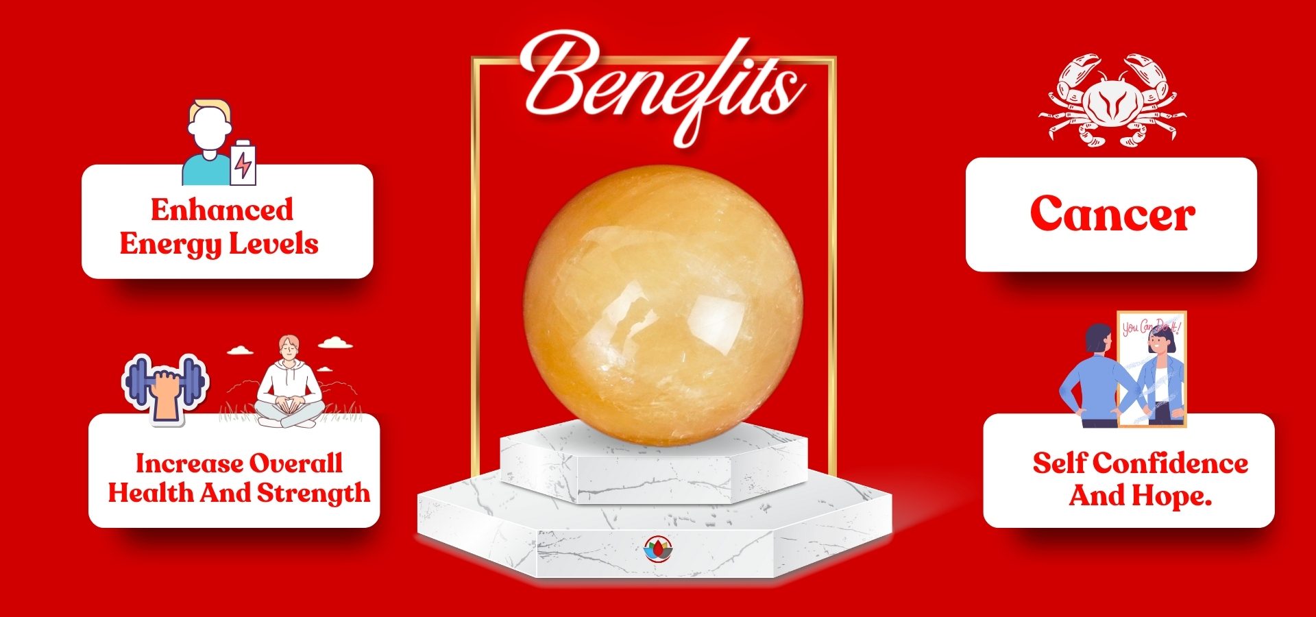 Yellow Calcite Sphere Ball
