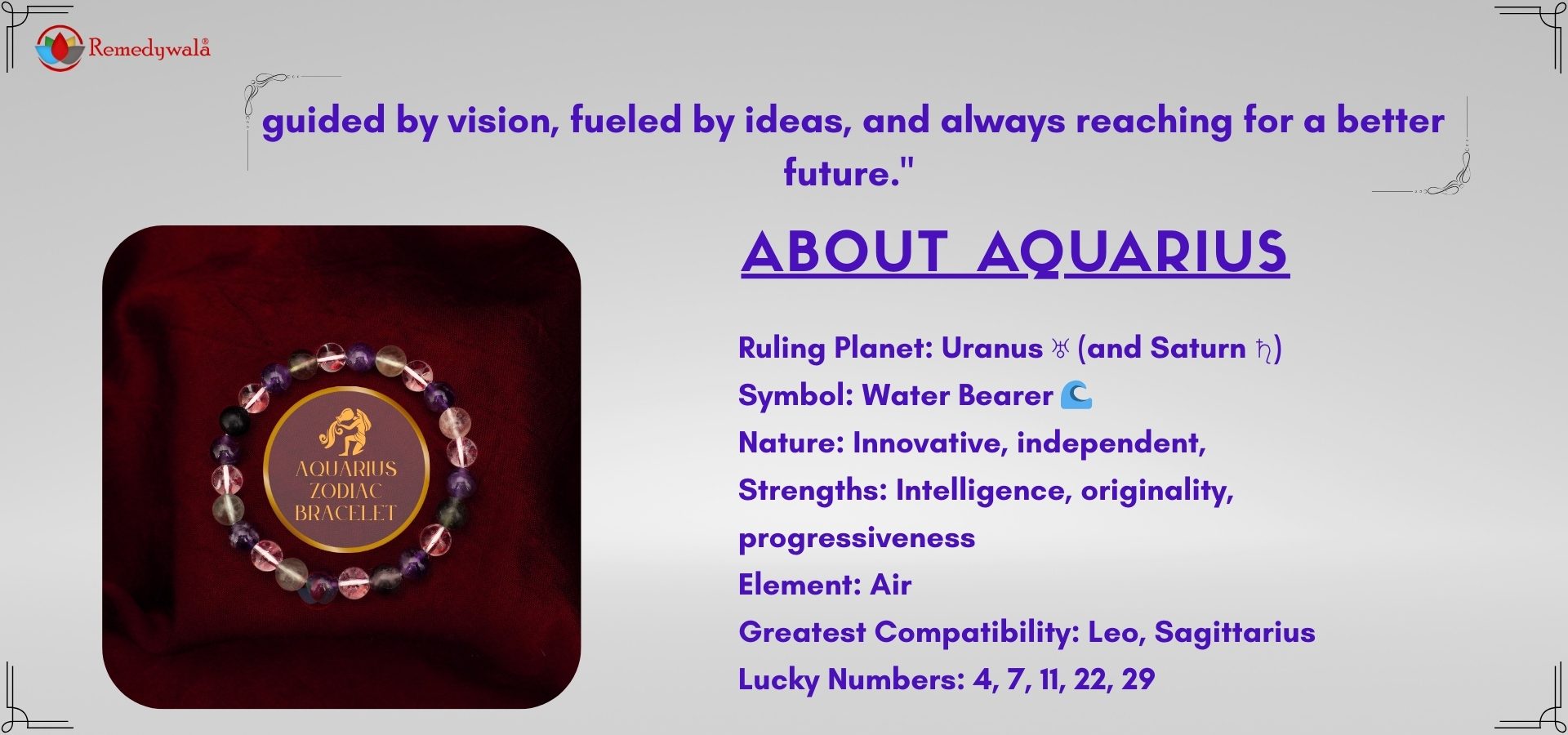 AQUARIUS ZODIAC BRACELET