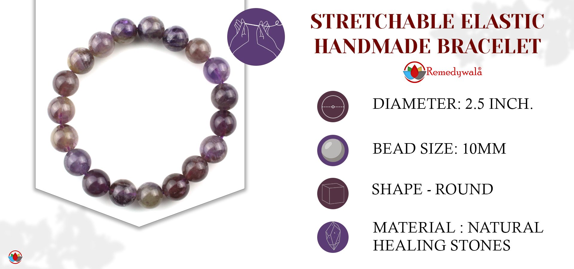 Amethyst Bracelet 10mm Amethyst Bracelet 10mm