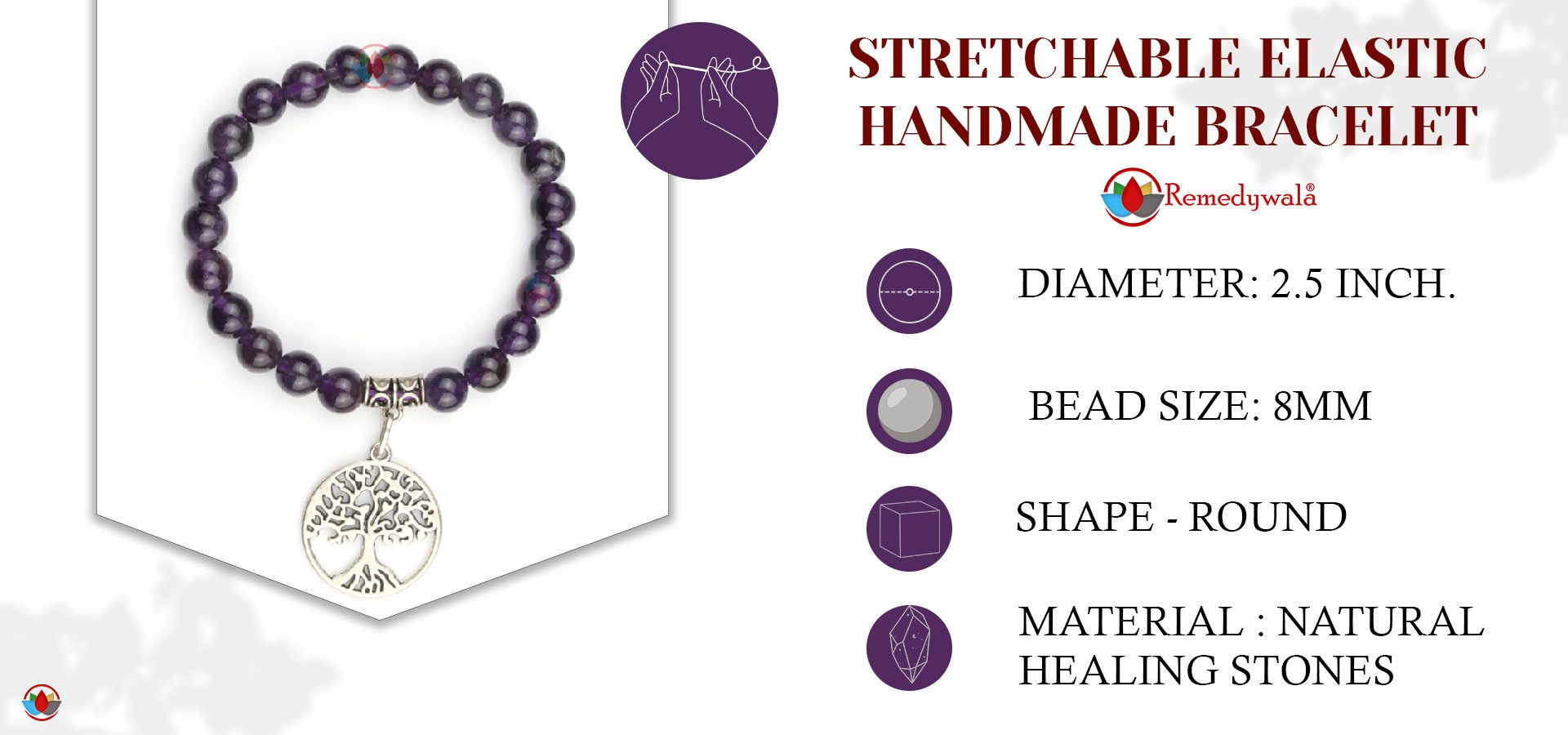 Amethyst Bracelet 8mm Amethyst Bracelet 8mm