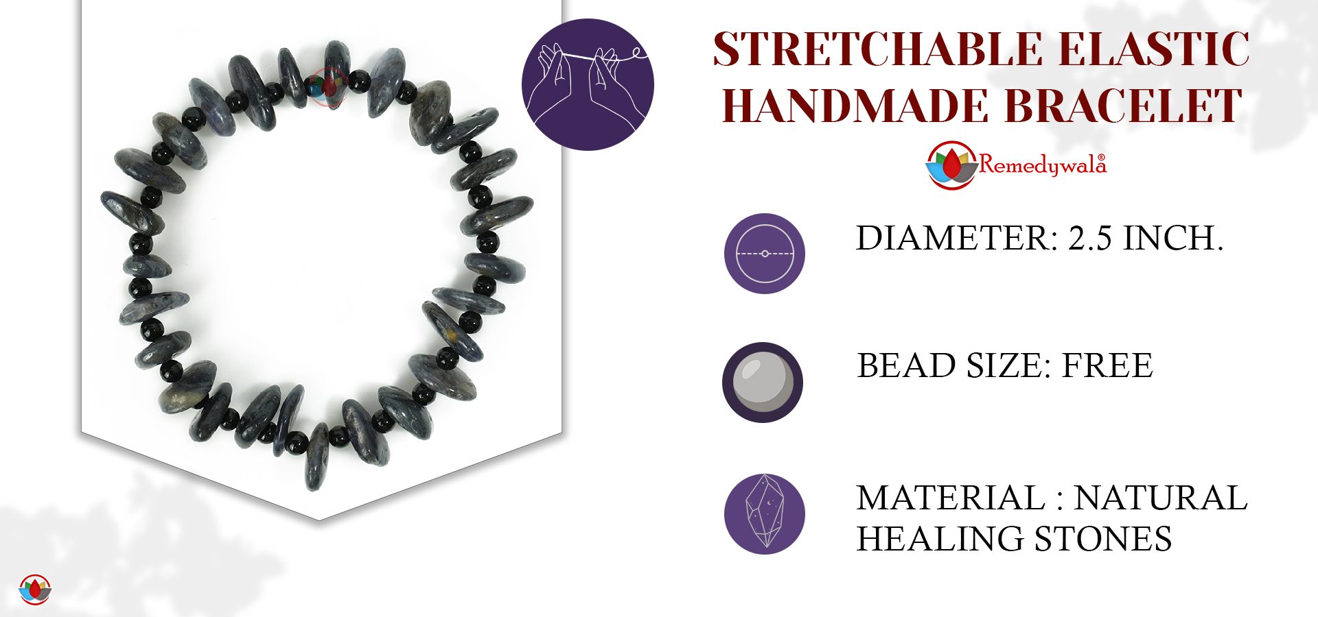 Amethyst Dark Wati Bracelet 4 mm