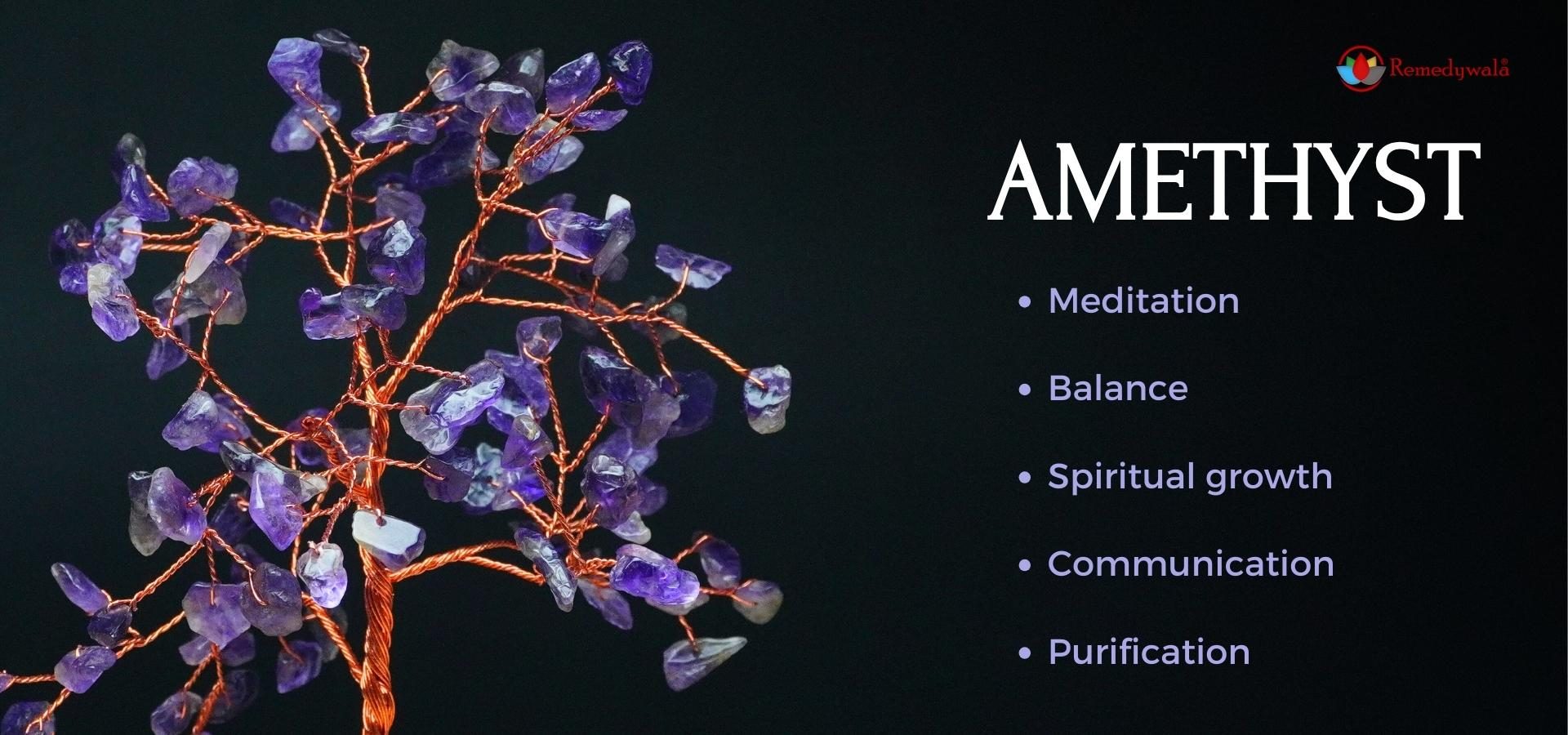 Amethyst Tree 100 Beads Chips Stone Slice Base