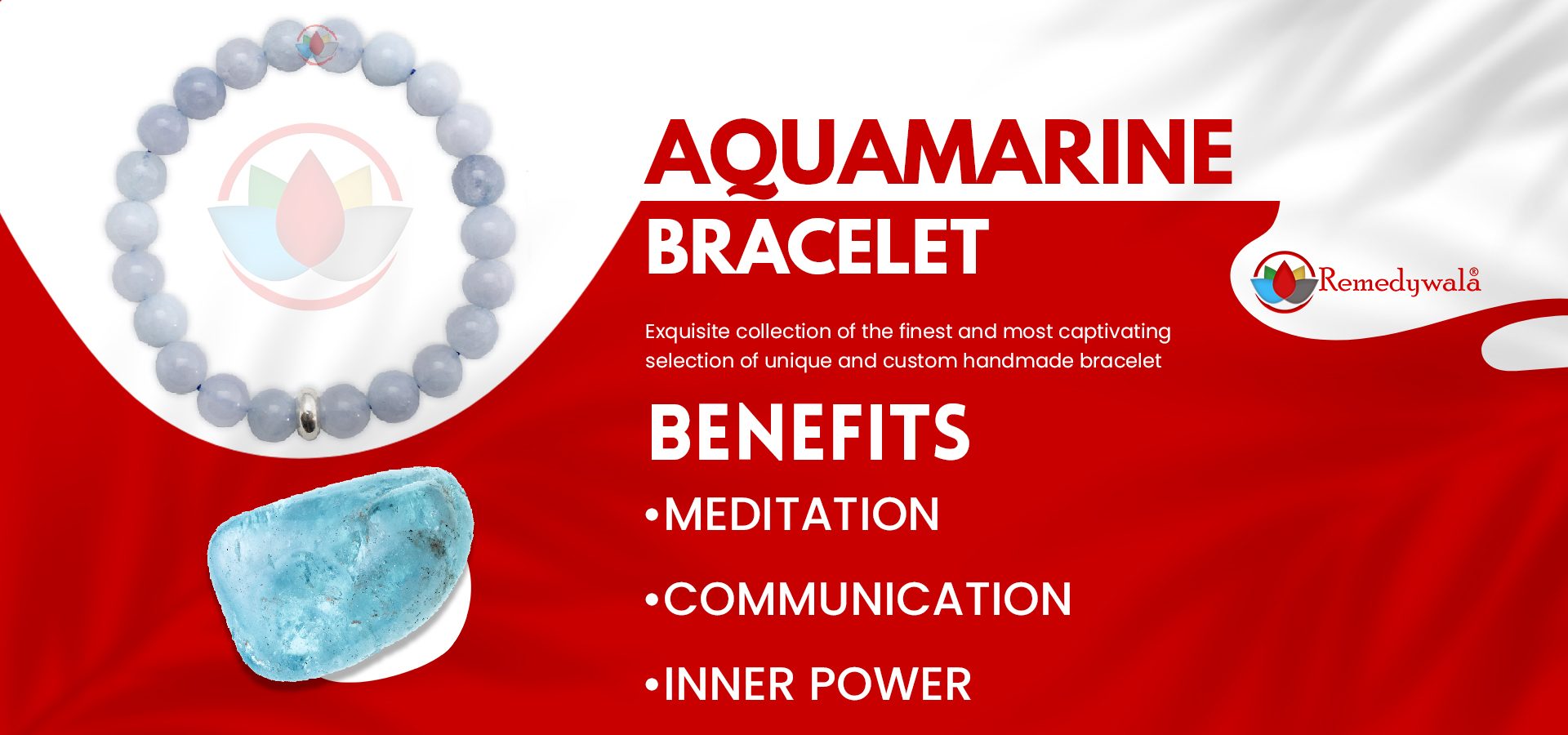Aquamarine Bracelet with Ring Charm Aquamarine Bracelet with Ring Charm