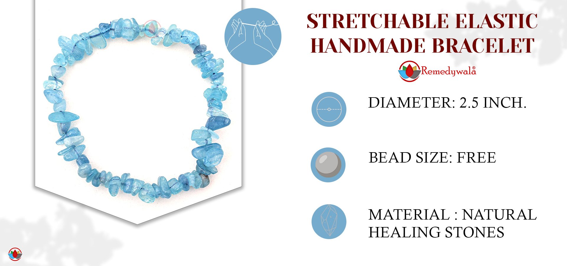 Aquamarine Chips Stone Bracelet Aquamarine Chips Bracelet
