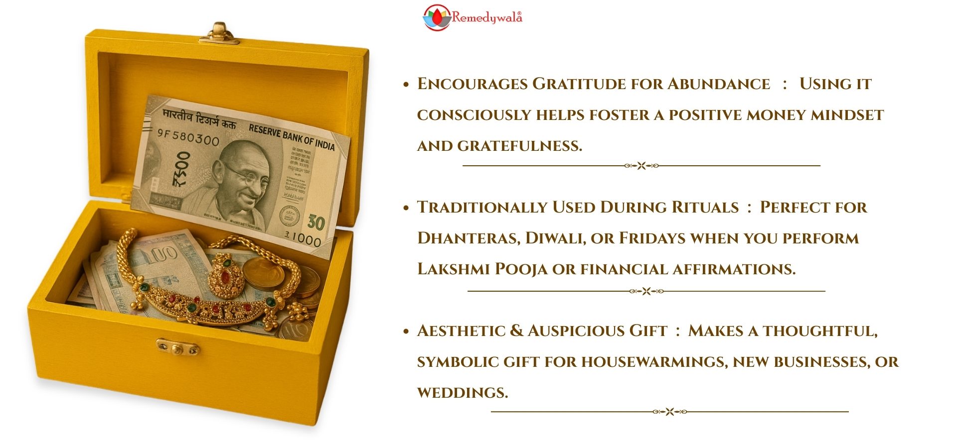 Auspicious Sriparni Wooden Wealth Money Cash Box (Size 10 x 5.5 x 4 inches) (1) Auspicious Sriparni Wooden Wealth Money Cash Box (Size 10 x 5.5 x 4 inches) (1)