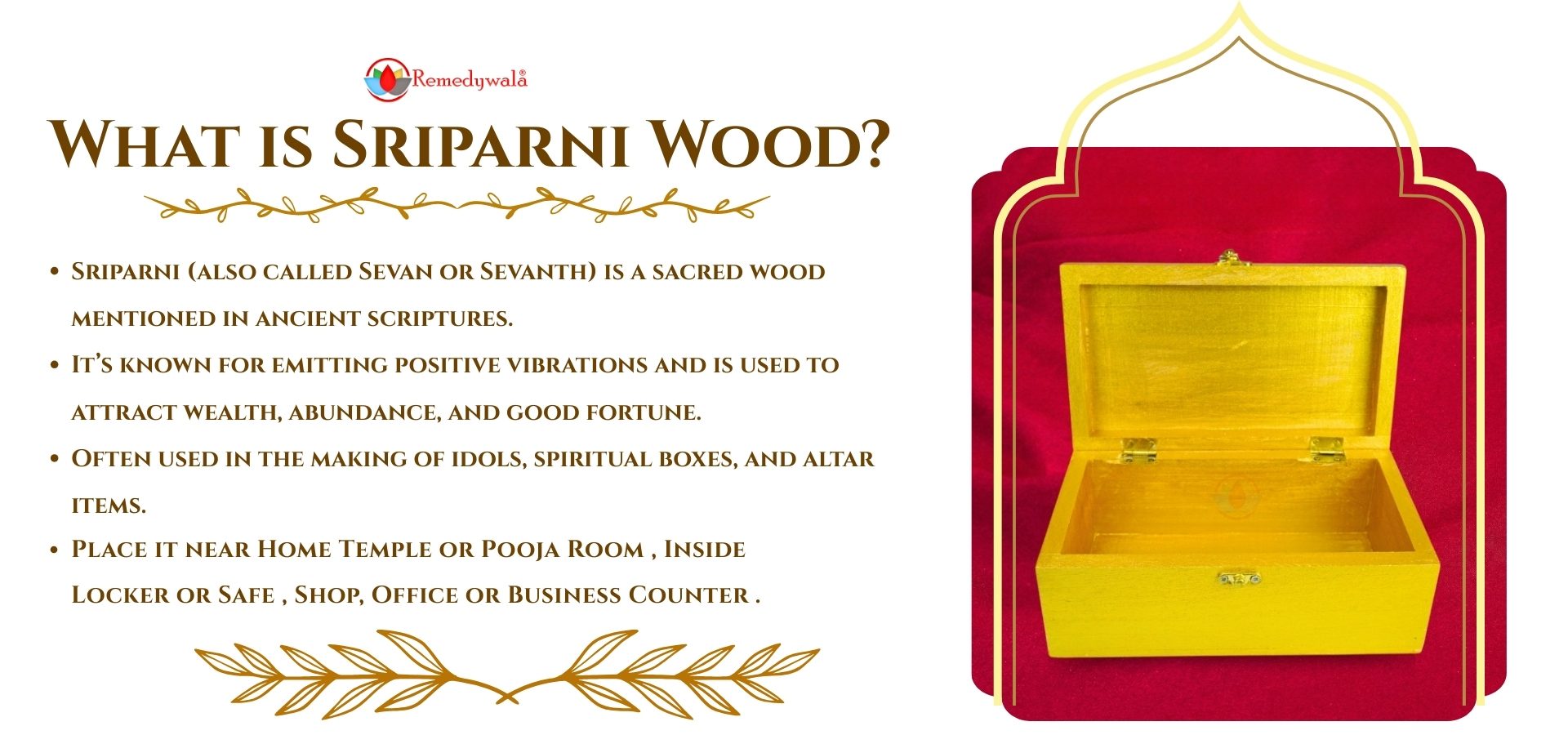 Auspicious Sriparni Wooden Wealth Money Cash Box (Size 10 x 5.5 x 4 inches) (4) Auspicious Sriparni Wooden Wealth Money Cash Box (Size 10 x 5.5 x 4 inches) (4)