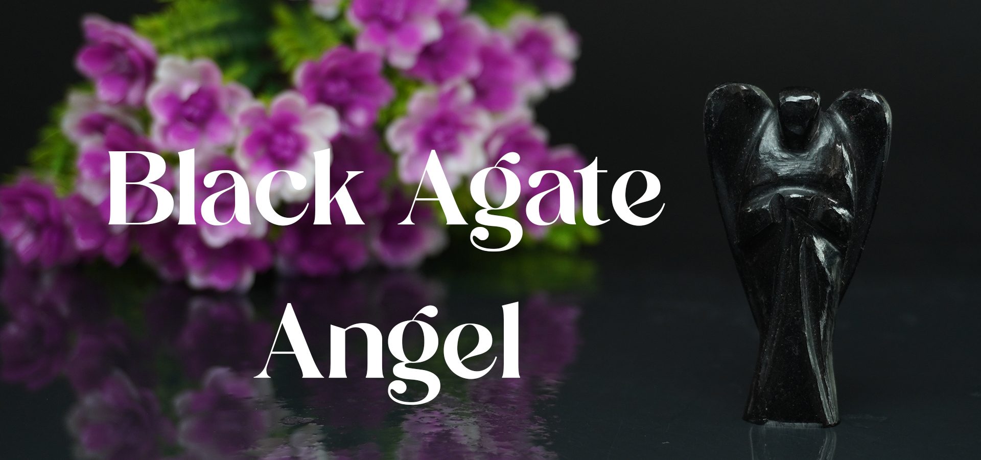 Black Agate Angel 2 INCH Black Agate Angel 2 INCH