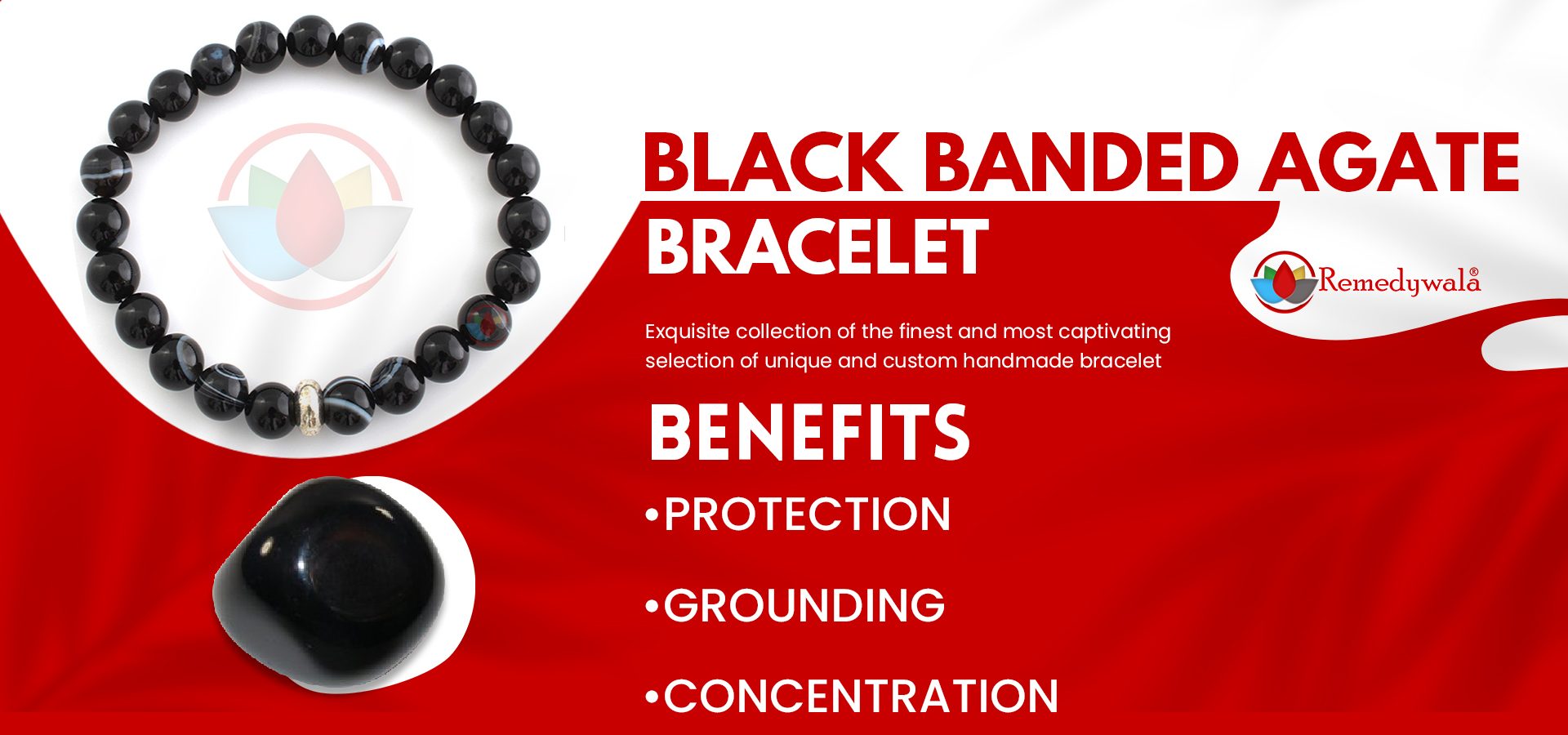 Black Banded Agate Bracelet Black Banded Agate Bracelet