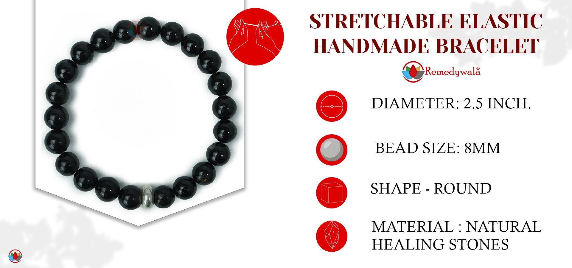 Black Obsidian Bracelet 8 mm Black Obsidian Bracelet 8MM