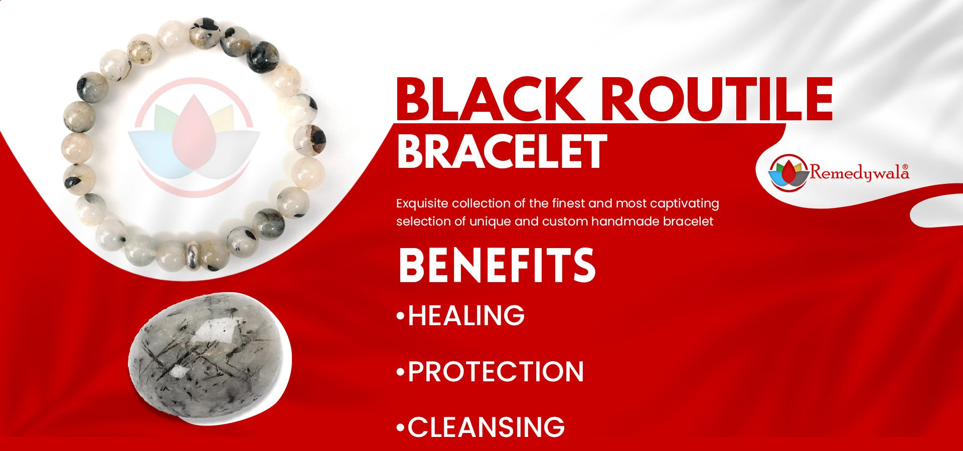 Black Routile with Ring Charm Black Routile with Ring Charm
