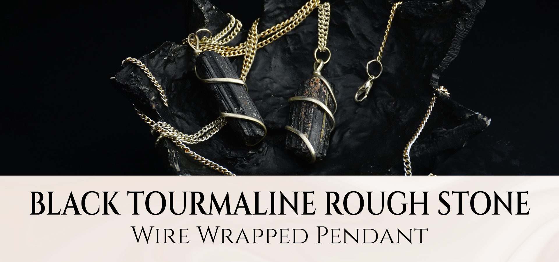 Black Tourmaline Rough Stone Wire Wrapped Pendant Black Tourmaline Rough Stone Wire Wrapped Pendant