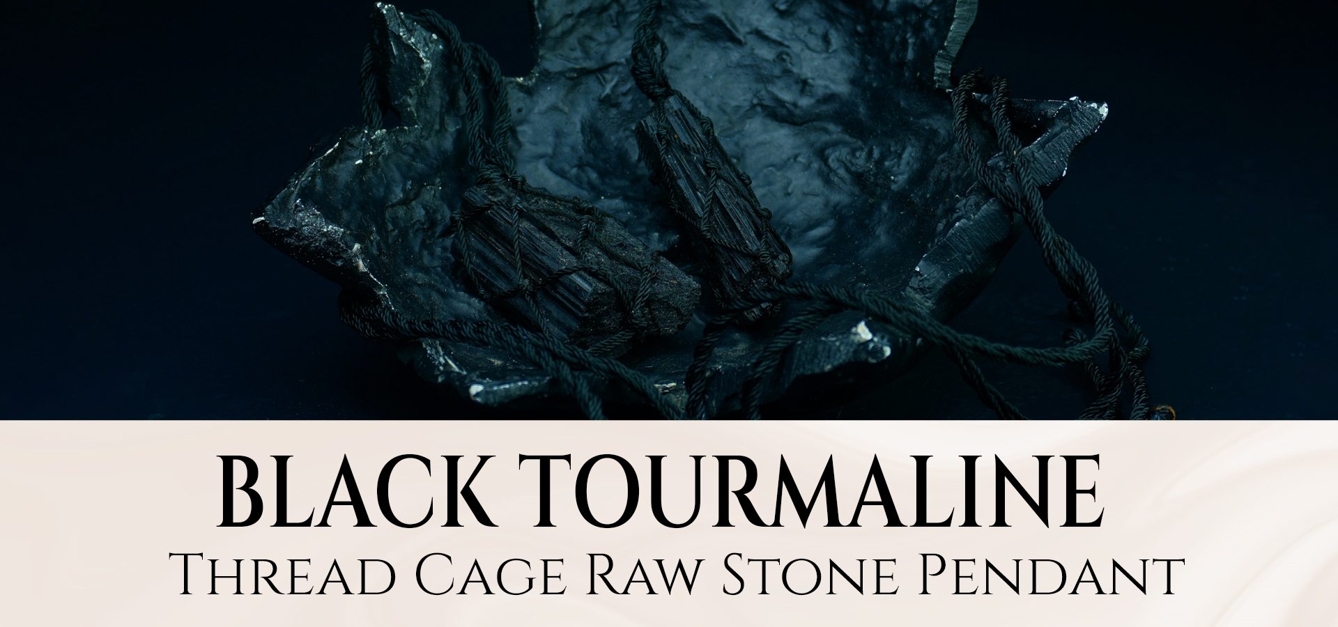Black Tourmaline Thread Cage Raw Stone Pendant
