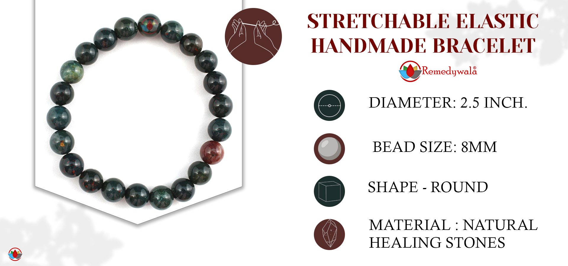 Bloodstone Bracelet 8mm Bloodstone Bracelet
