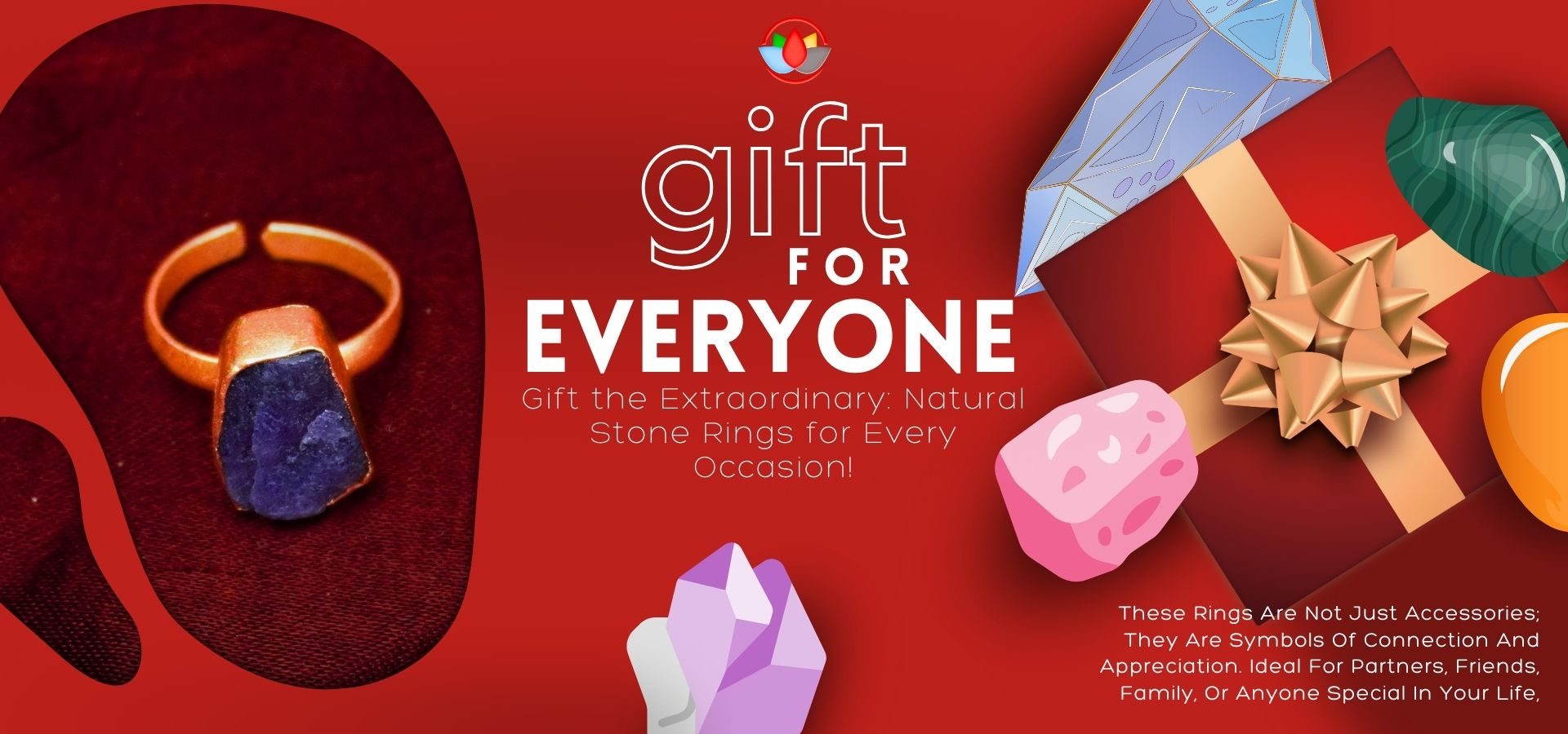 Blue Agate Raw Stone Ring