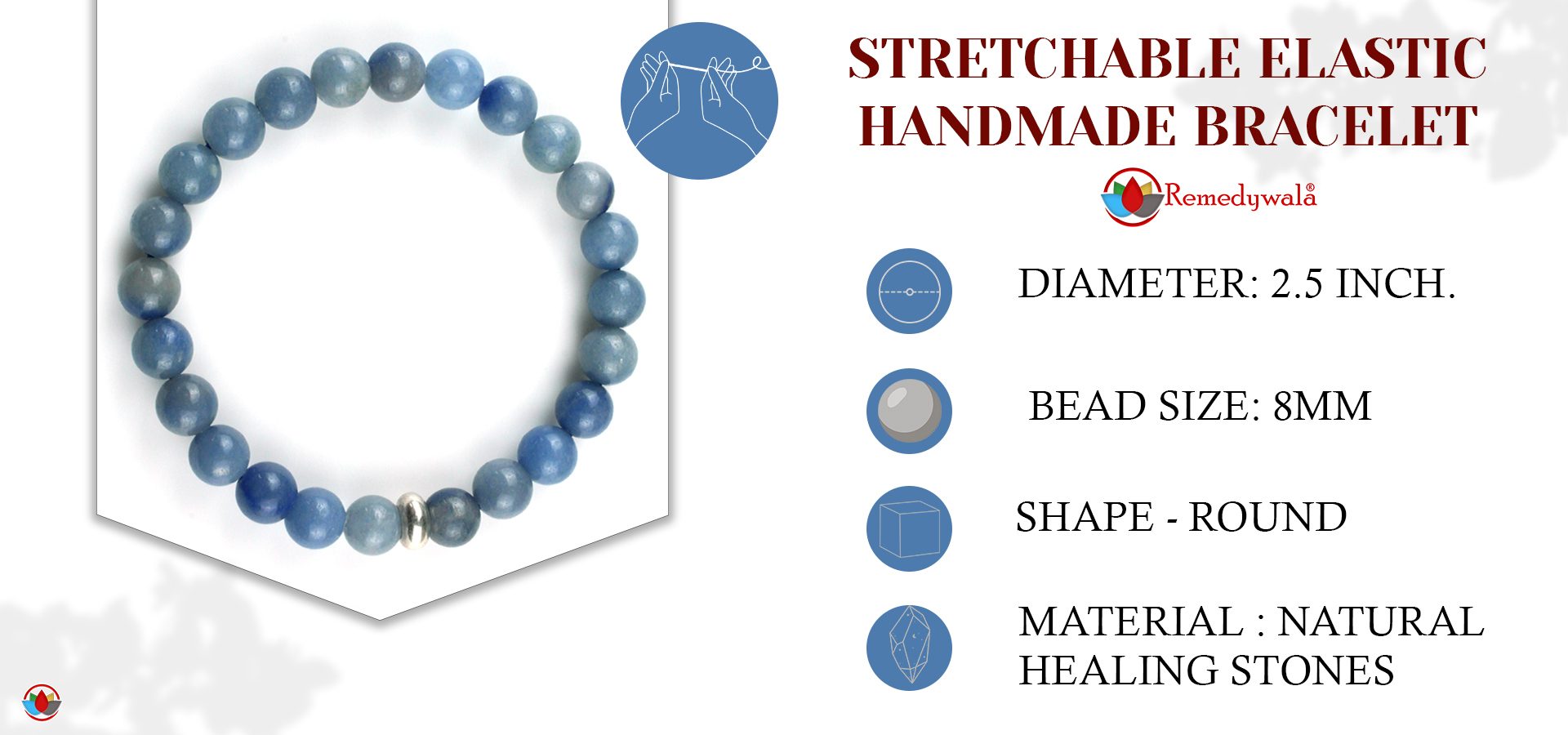 Blue Aventurine Bracelet 8mm Blue Aventurine Bracelet 8mm