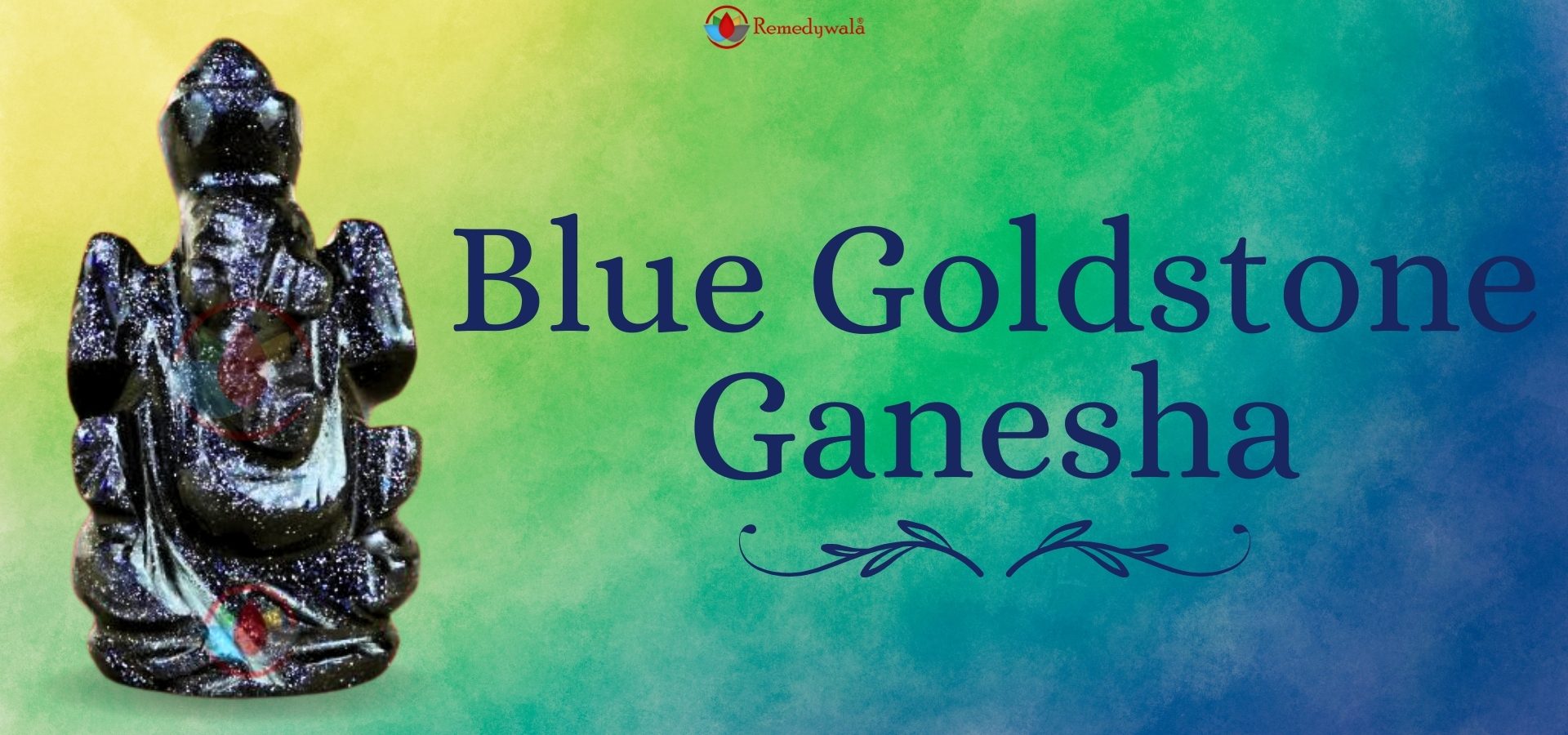 Blue Goldstone Ganesha 1