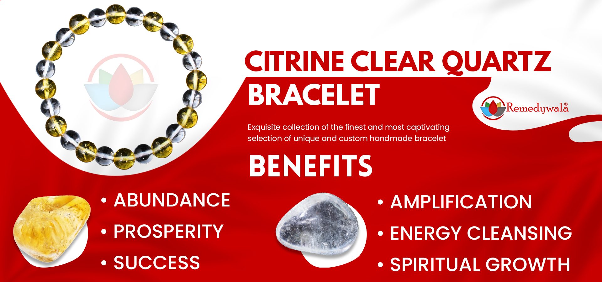 Citrine Clear Quartz Combination Bracelet Citrine Clear Quartz Combination Bracelet