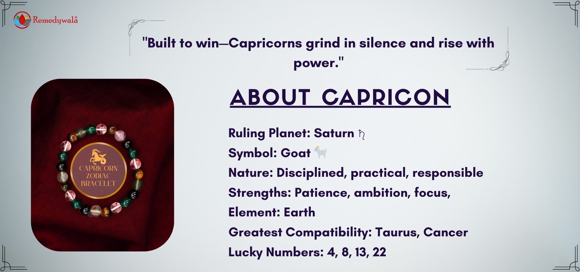 Capricorn Zodiac Crystal Bracelet