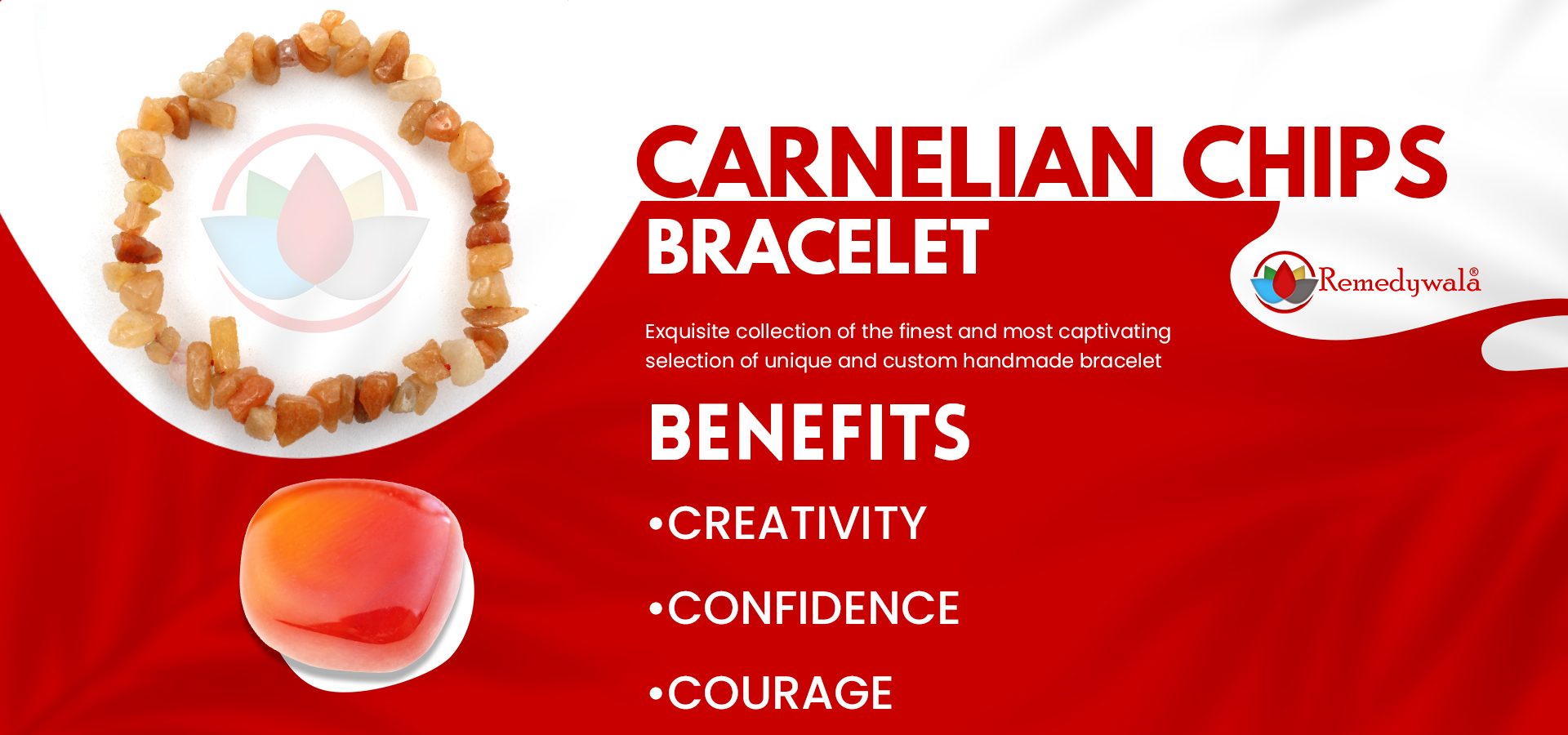 Carnelian Chips Stone Bracelet