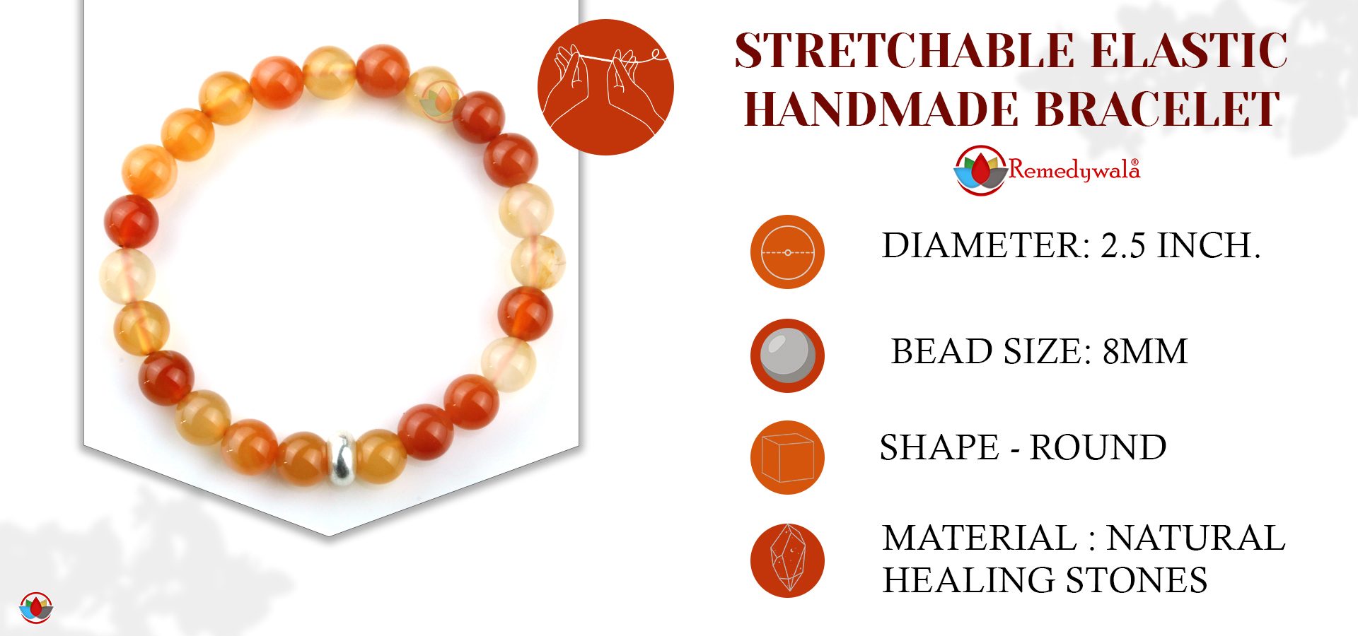 Carnelian Bracelet 8mm Carnelian Bracelet 8mm