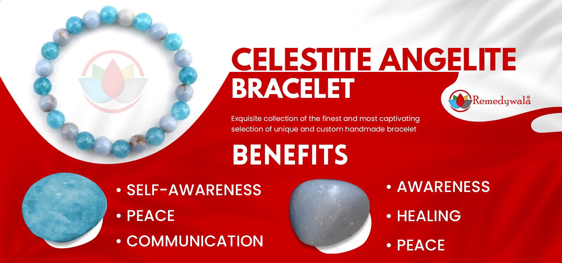 Celestite Angelite Combination Bracelet 8mm Celestite Angelite Combination Bracelet 8mm
