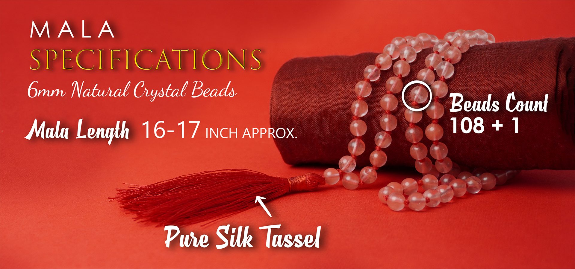 Cherry Quartz 6mm Mala