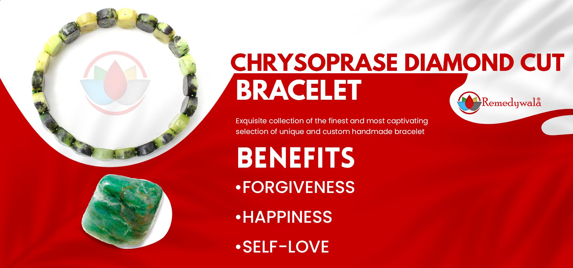 Chrysoprase Bracelet (Diamond Cut Tumble) Chrysoprase Bracelet (Diamond Cut Tumble)