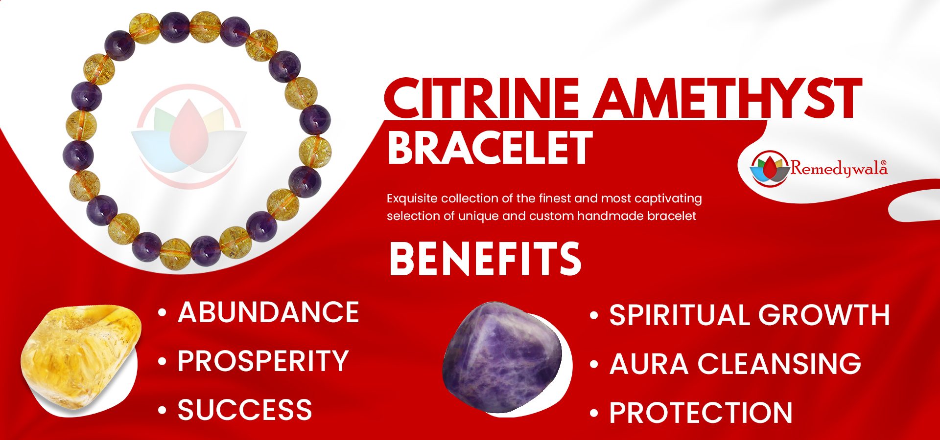 Citrine Amethyst Combination Bracelet 8mm