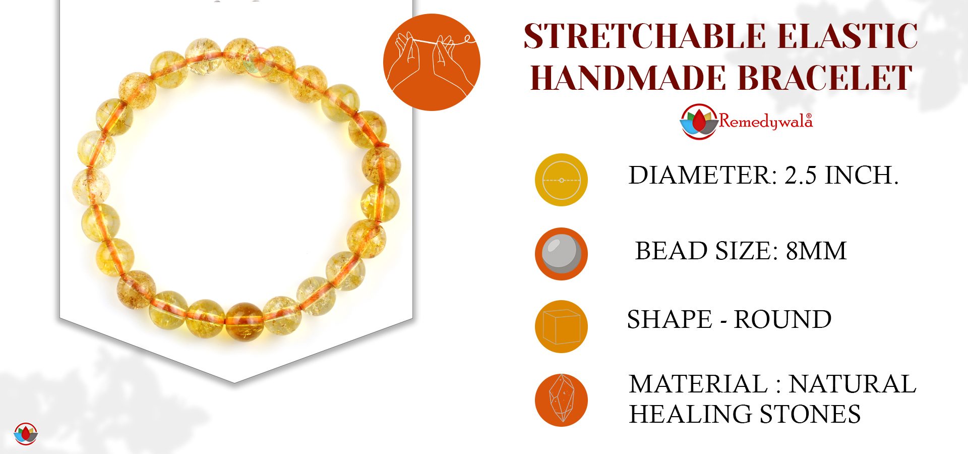 Citrine Bracelet 8mm Citrine Bracelet 8mm