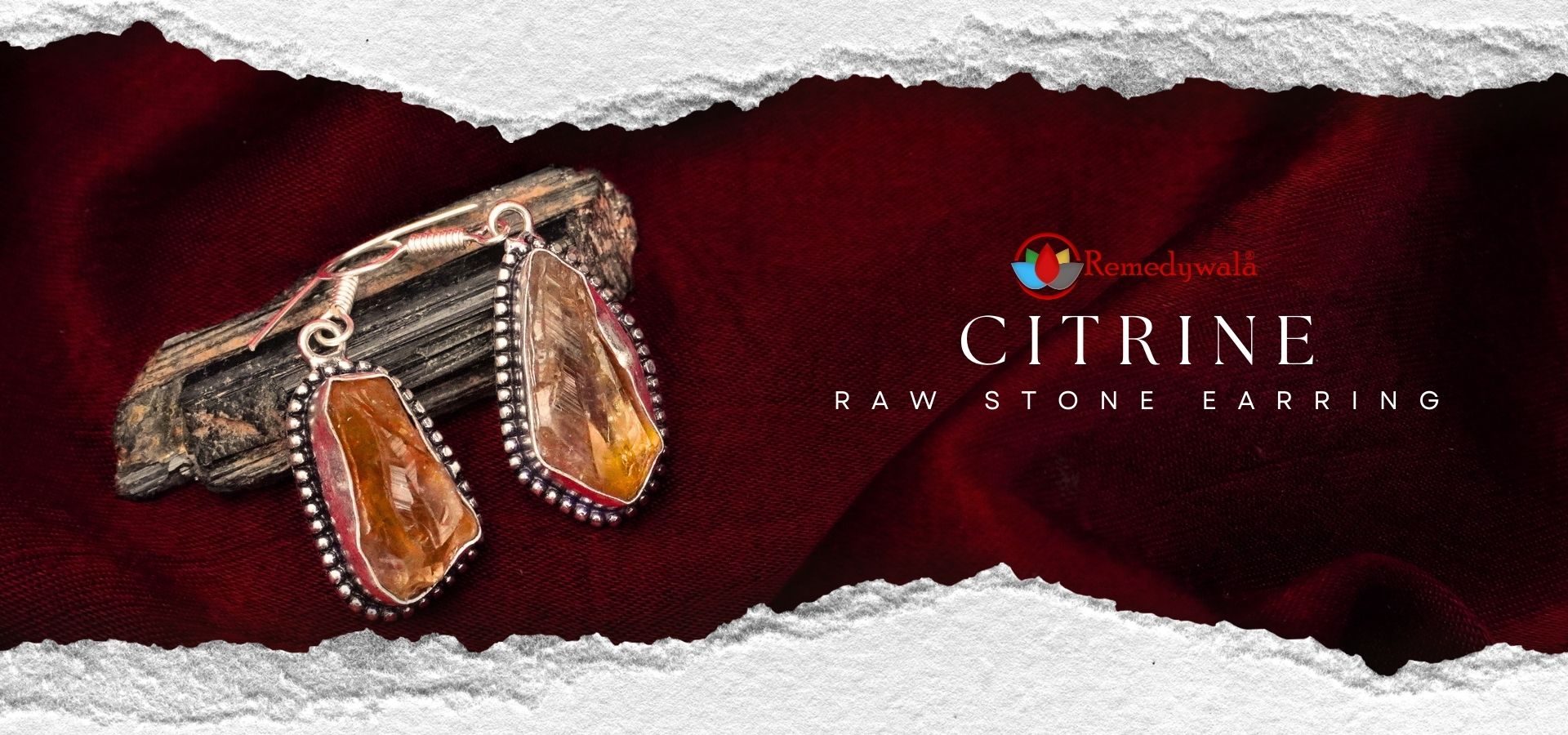 Citrine Raw Stone Earrings