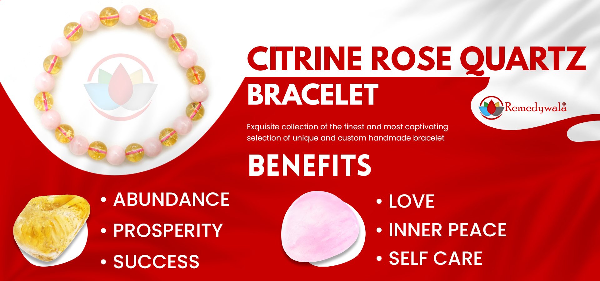 Citrine Rose Quartz Bracelet 8mm