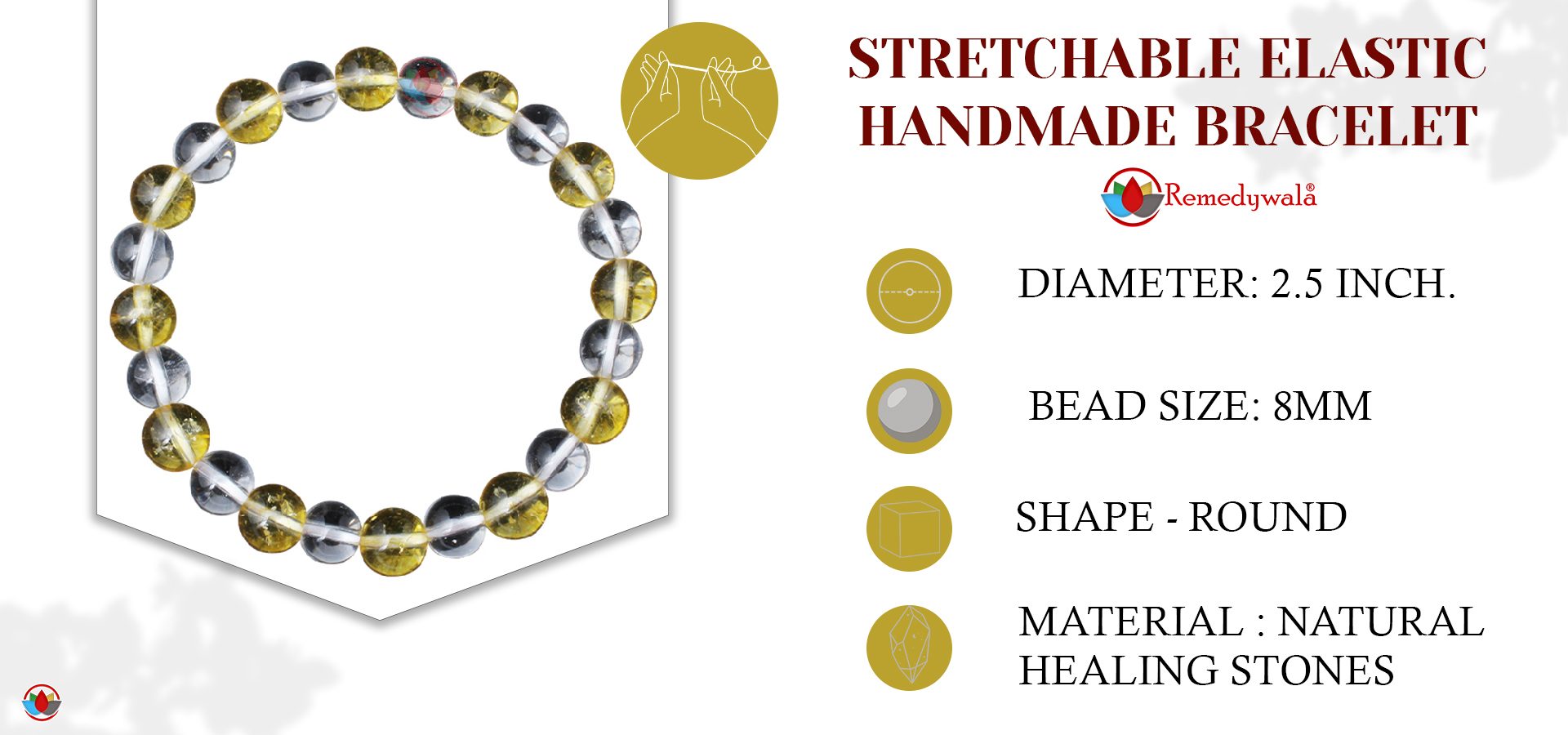 Citrine Clear Quartz Combination Bracelet Citrine Clear Quartz Combination Bracelet