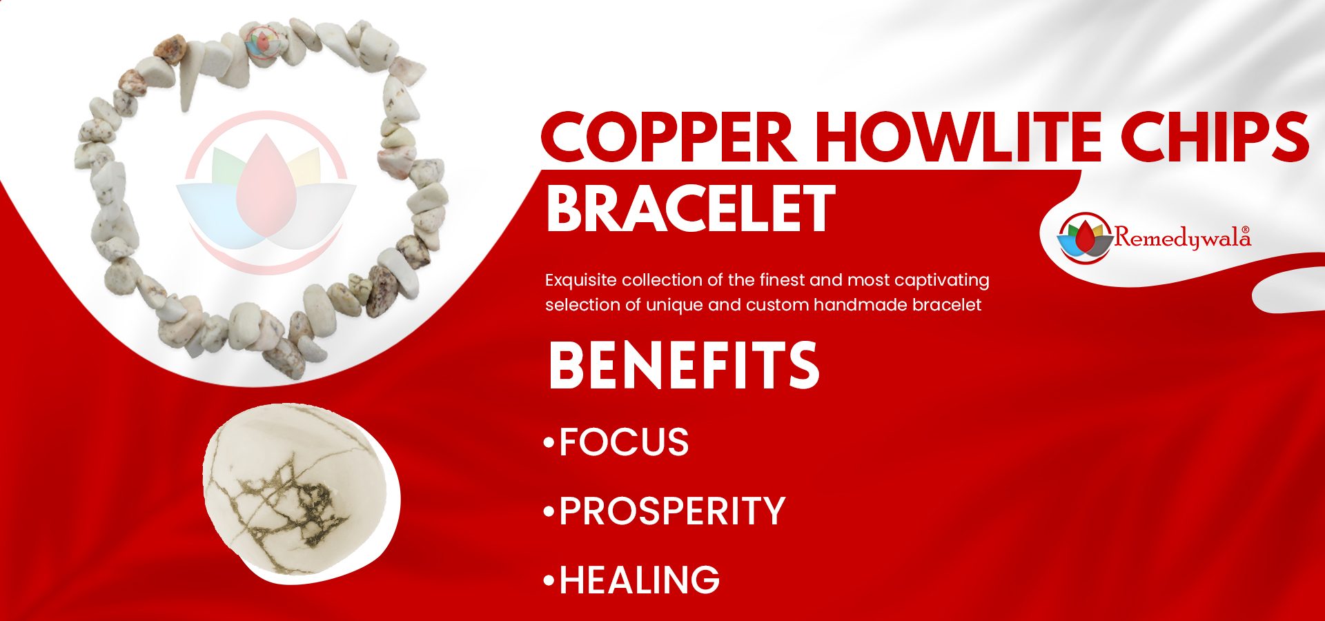 Copper howlite Chips Bracelet