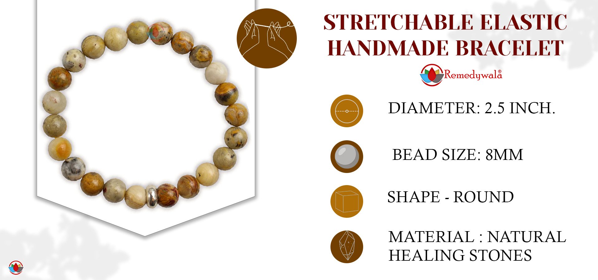 Crazy Laced Agate Bracelet 8mm Crazy Laced Agate Bracelet 8mm