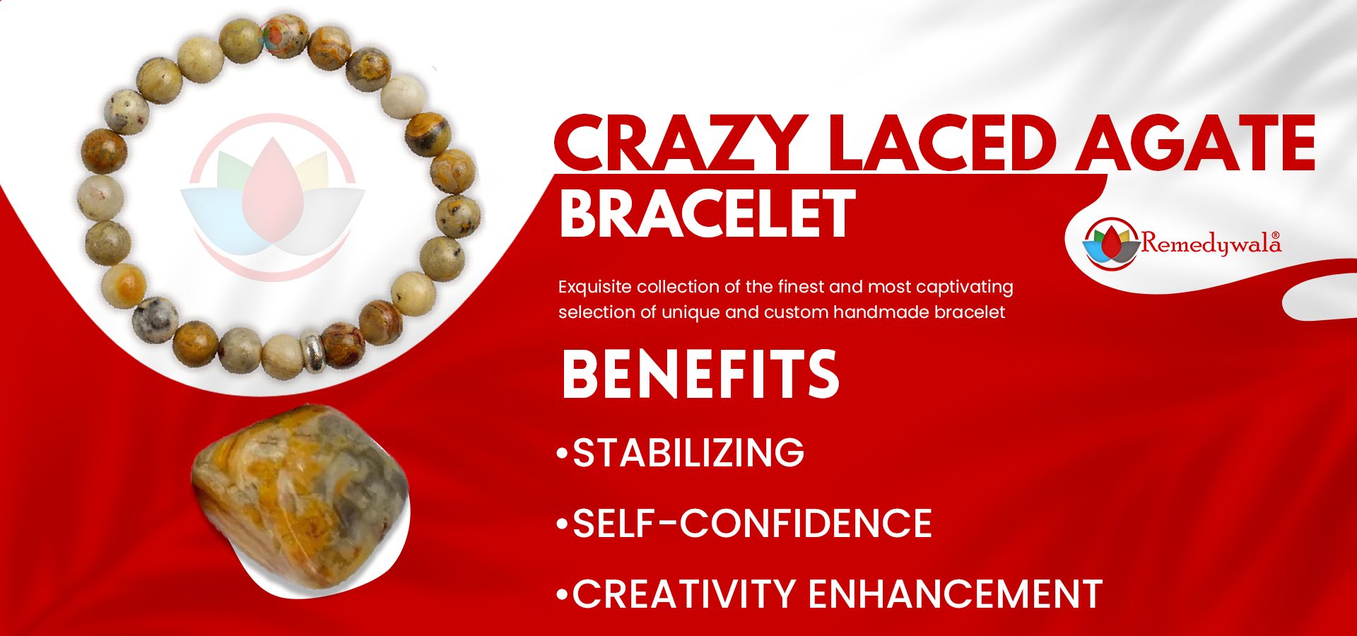 Crazy Laced Agate Bracelet 8mm Crazy Laced Agate Bracelet 8mm