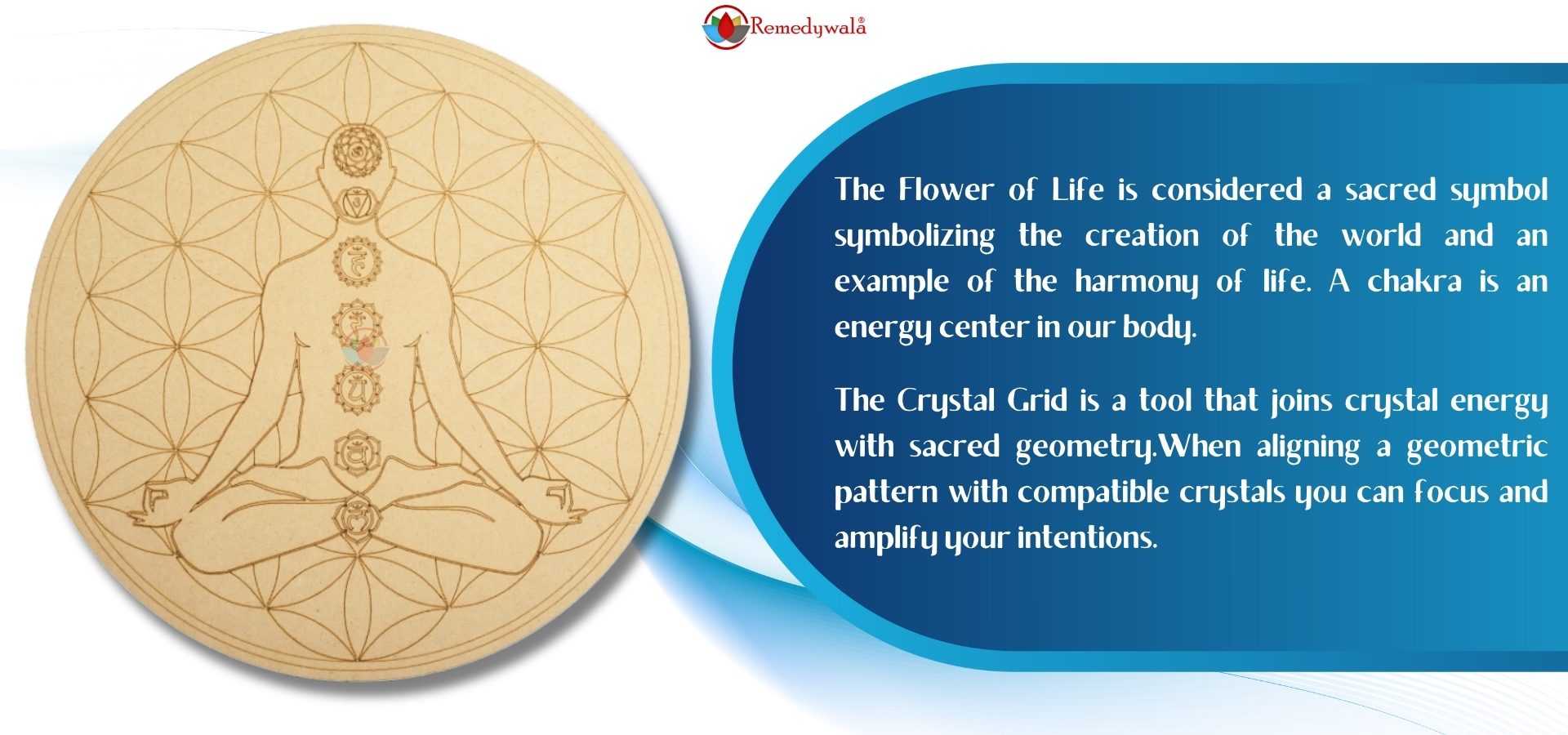 Flower Of Life Chakras Body Wooden Grid Plate (3)