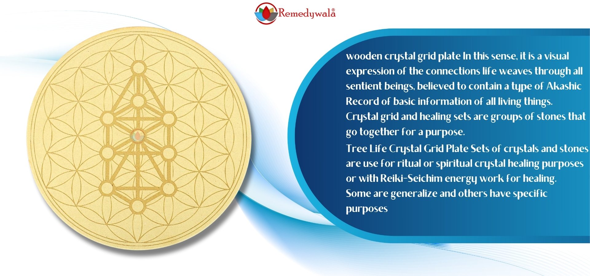 Flower of Life Tree of Life Crystal Grid Plate (10 Inch Approx) (3) Flower of Life Tree of Life Crystal Grid Plate (10 Inch Approx) (3)