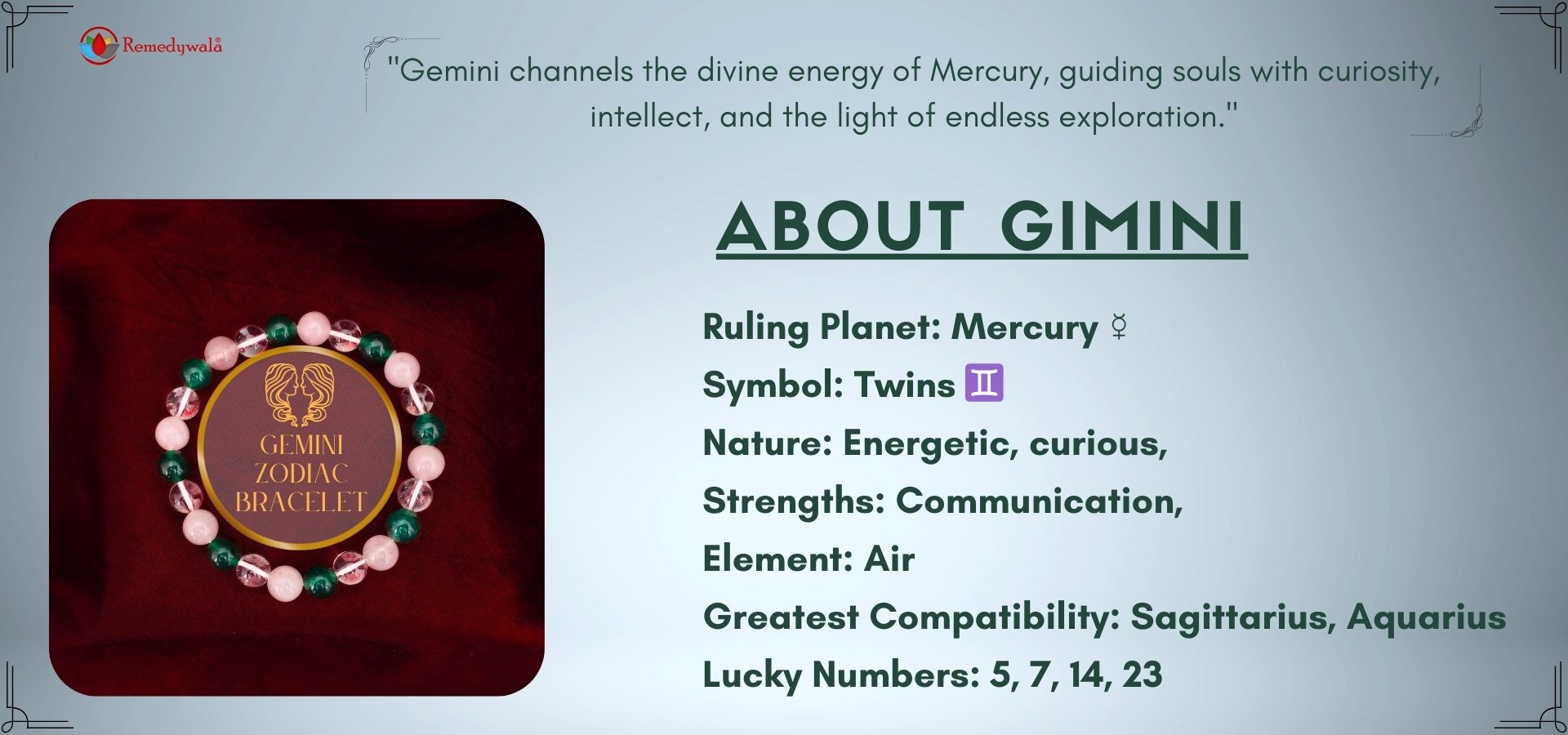 GIMINI ZODIAC BRACELET