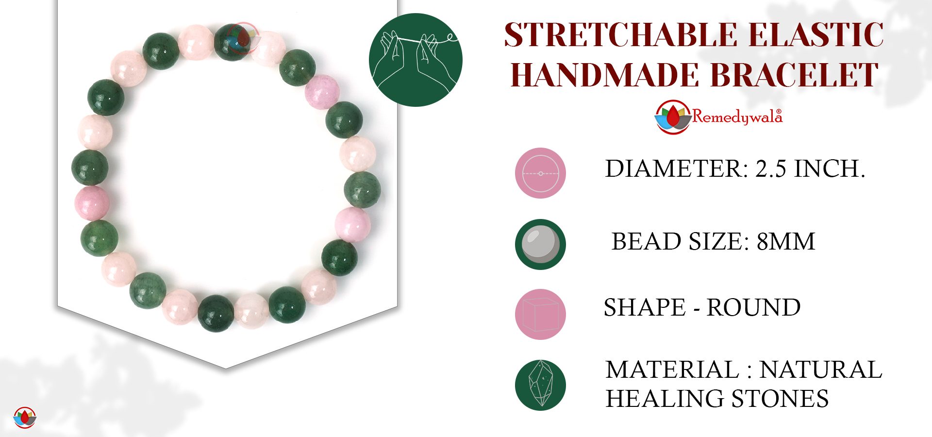 Green Aventurine and Rose Quartz Bracelet Green Aventurine and Rose Quartz Bracelet