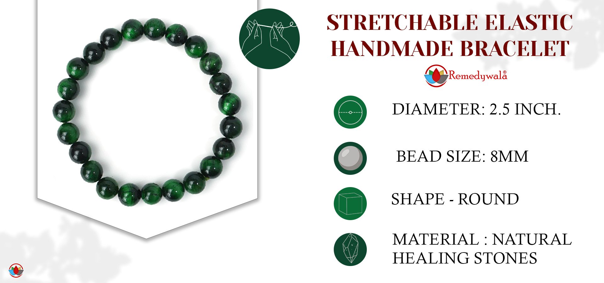Green Cats Eye Bracelet 8mm Green Cats Eye Bracelet 8mm