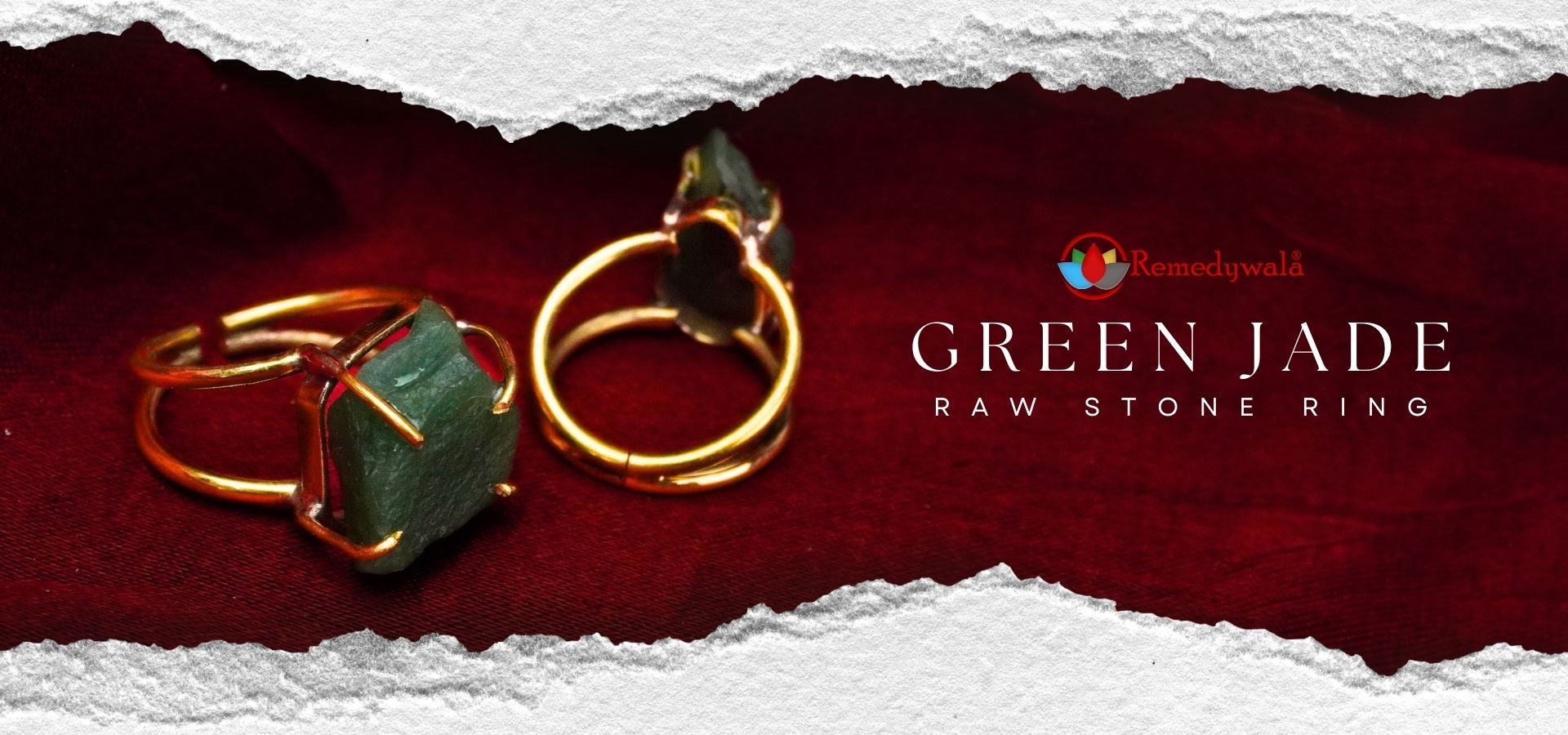 Green Jade Raw Stone Ring