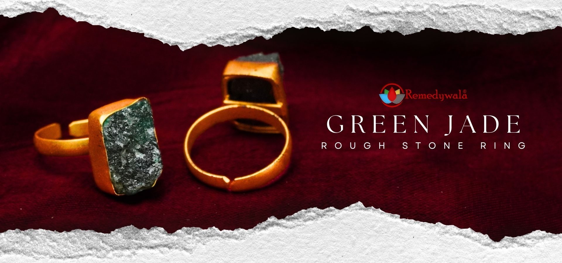 Green Jade Rough Stone Ring