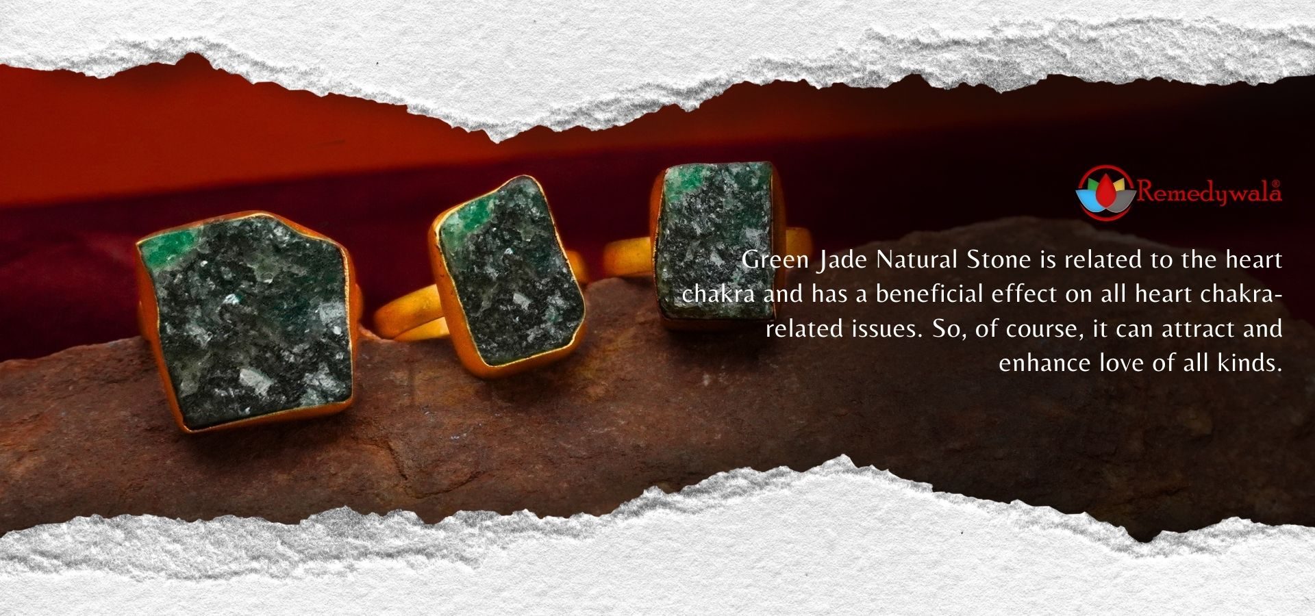 Green Jade Rough Stone Ring